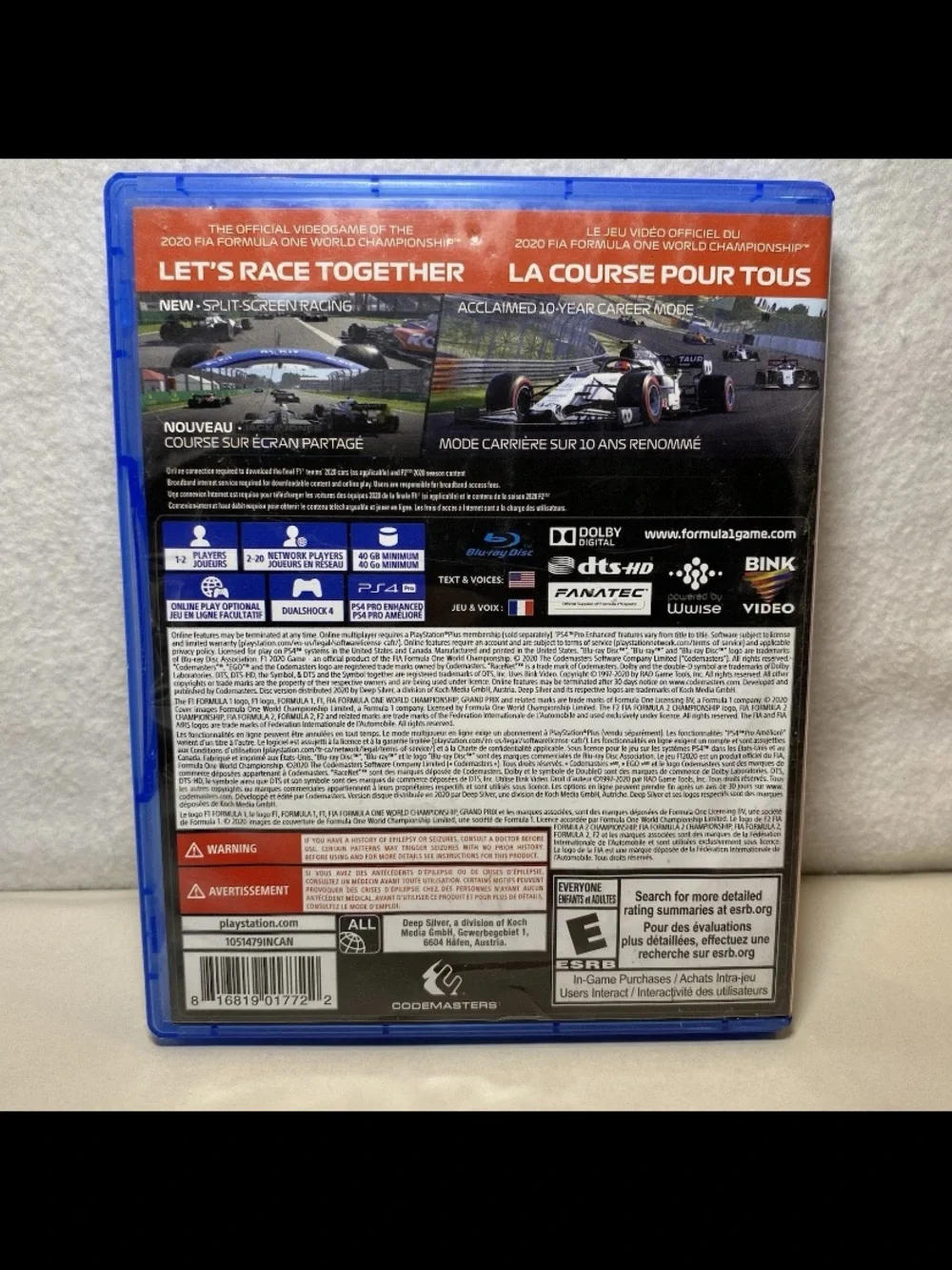 F1 2020 & F1 2018 Headline Edition PlayStation 4 PS4 Racing Games Bundle Lot CIB